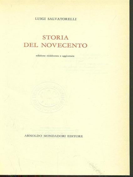 Storia del Novecento - Luigi Salvatorelli - copertina