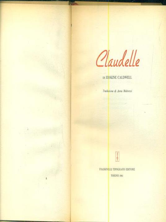 Claudelle - Erskine Caldwell - copertina