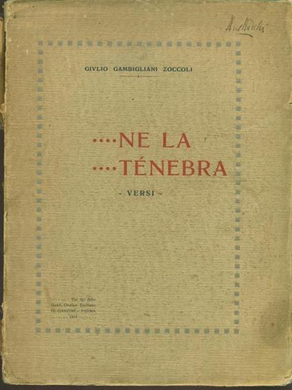 Ne la tenebra - copertina