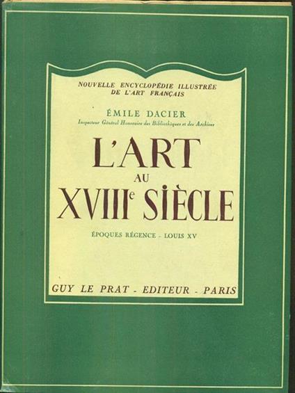 L' art au XVIII siecle en France - copertina