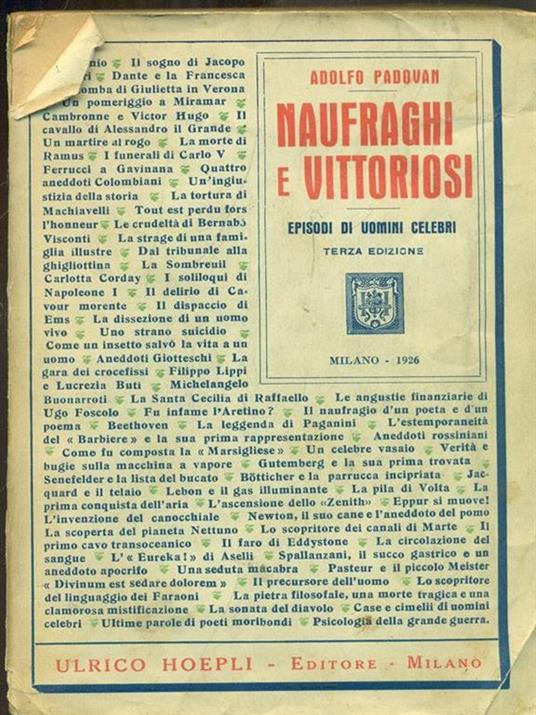 Naufraghi vittoriosi - Adolfo Padovan - copertina