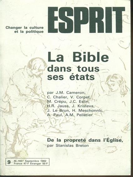 Esprit n.9 9 Septembre 1982 - copertina