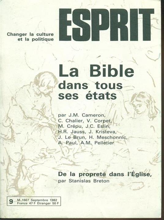 Esprit n.9 9 Septembre 1982 - copertina