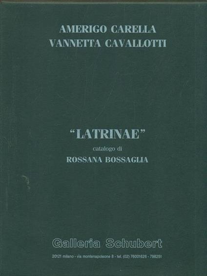 Latrinae - Amerigo Carella,Vannetta Cavallotti - copertina