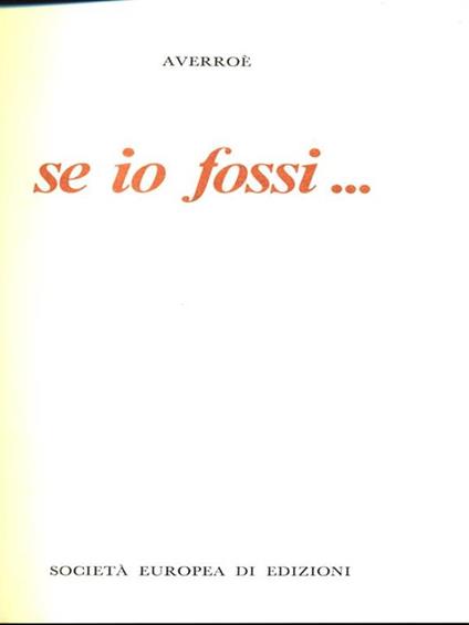 Se io fossi - copertina