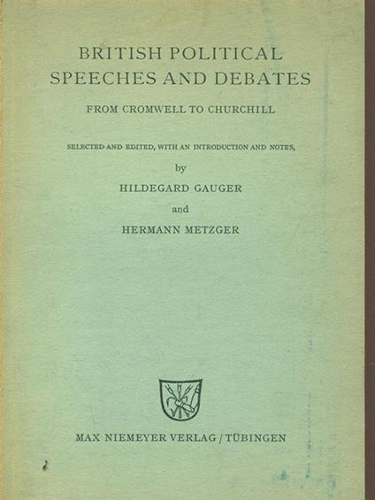 British political speeches and debates - copertina
