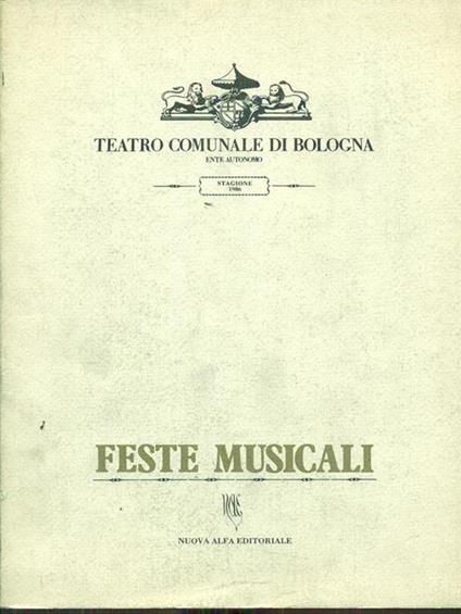Feste musicali. Teatro comunale diBologna - copertina