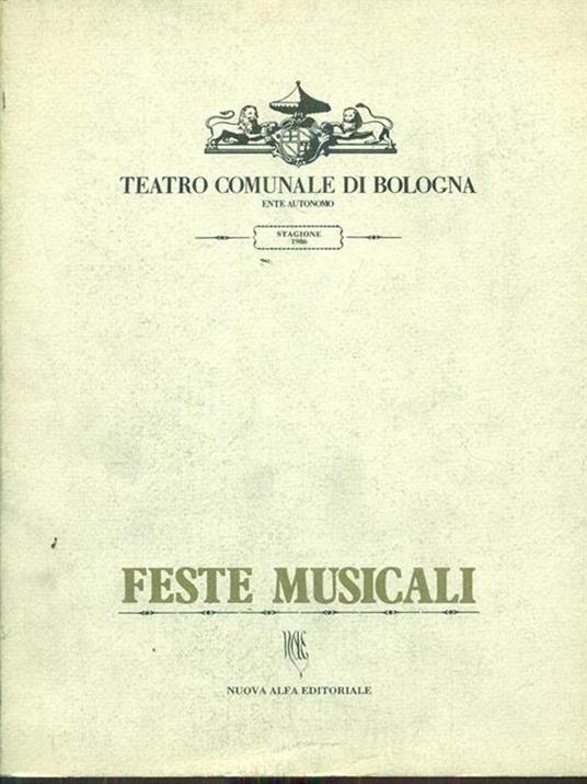Feste musicali. Teatro comunale diBologna - copertina