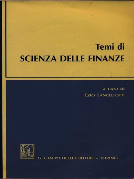 Temi di scienza delle finanze - copertina