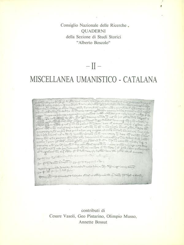 Miscellanea umanistico-catalana II