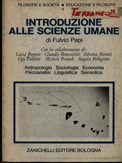 Introduzione alle scienze umane - Fulvio Papi - copertina