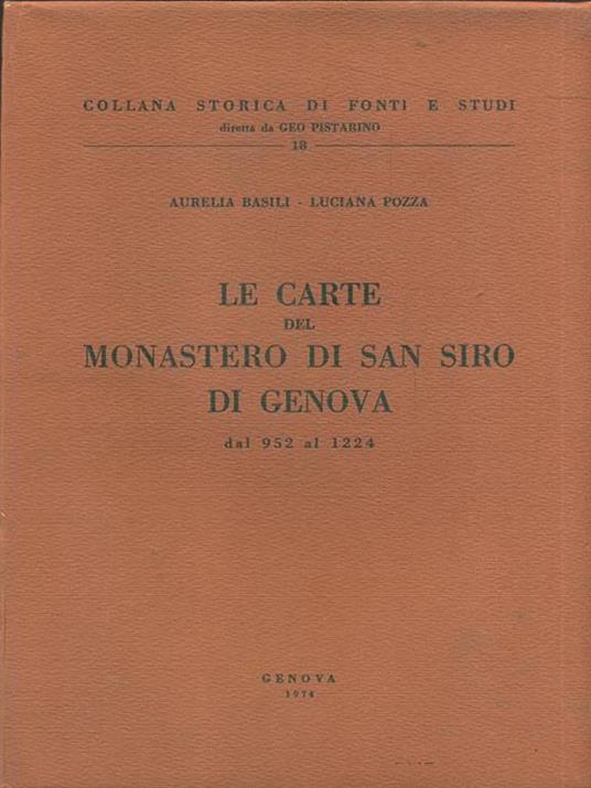 Le carte del monastero di San Siro di Genova - copertina