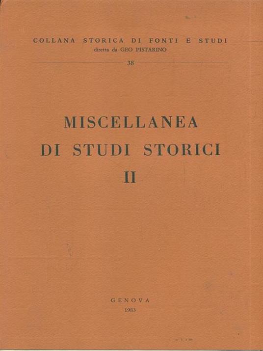 Miscellanea di studi storici II - copertina