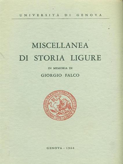 Miscellanea di storia ligure - copertina