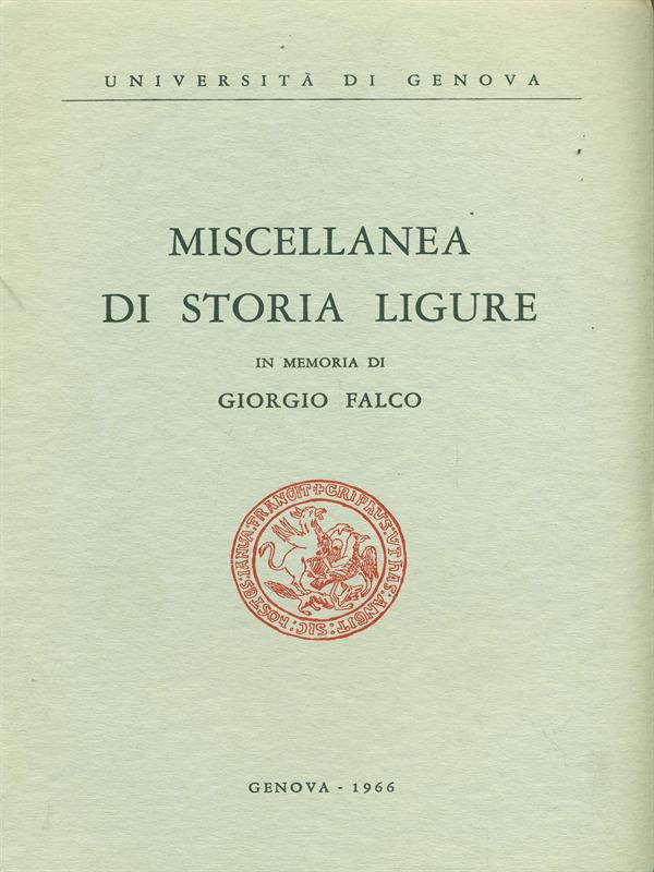 Miscellanea di storia ligure