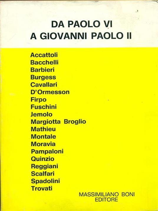 Da Paolo VI a Giovanni Paolo II - copertina