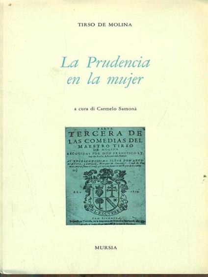 La Prudencia en la mujer - Tirso de Molina - copertina