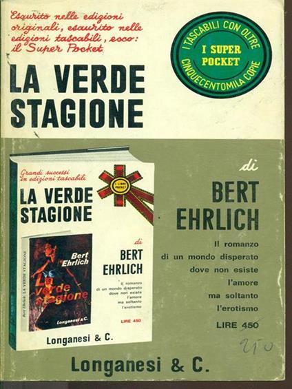 La verde stagione - Bert Ehrlich - copertina