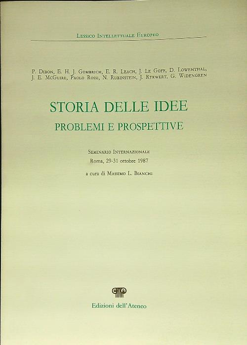 Storia delle idee problemi e prospettive