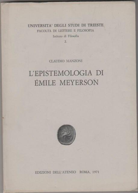 L' epistemologia di Emile Meyerson - Claudio Manzoni - 5