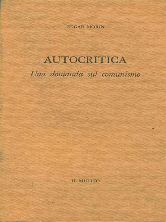Autocritica - Edgar Morin - copertina