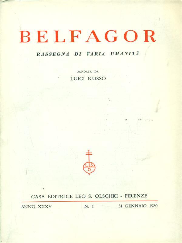 Belfagor anno XXXV - N 1/ 31 gennaio 1980
