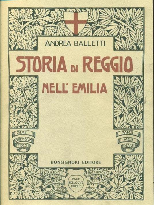 Storia di Reggio nell'Emilia - Andrea Balletti - copertina