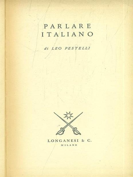 Parlare italiano - Leo Pestelli - copertina