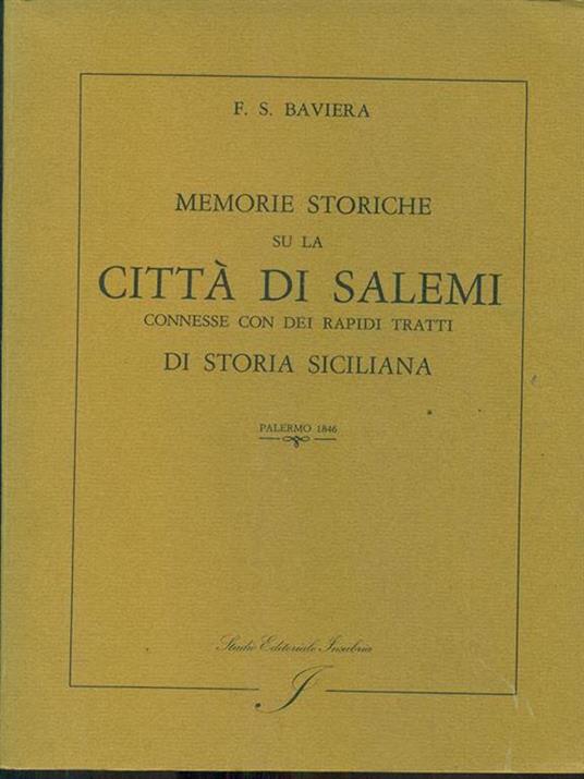 Memorie storiche su la Citta di Salemi - copertina