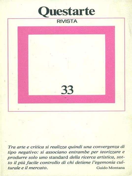 Questarte 33/maggio-agosto 1981 - copertina