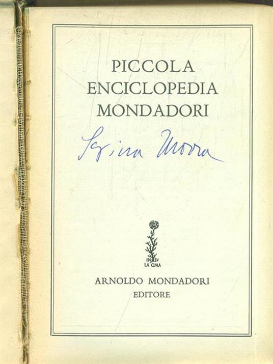 Piccola enciclopedia mondadori - copertina