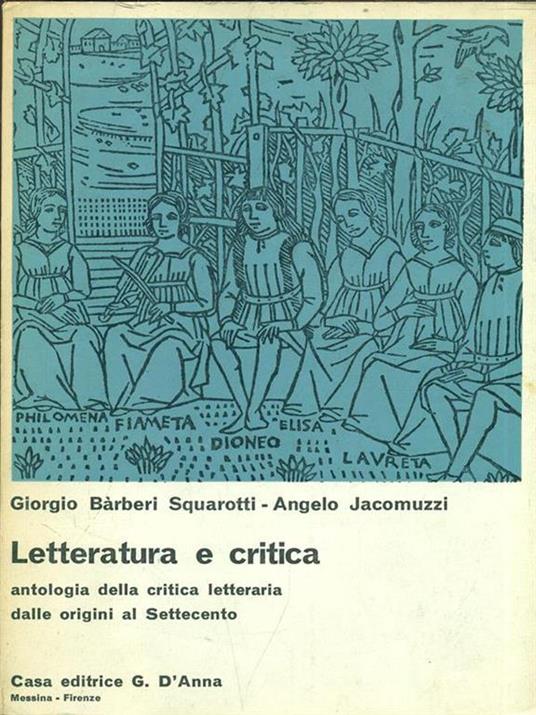 Letteratura e critica - Giorgio Squarotti Barberi - copertina