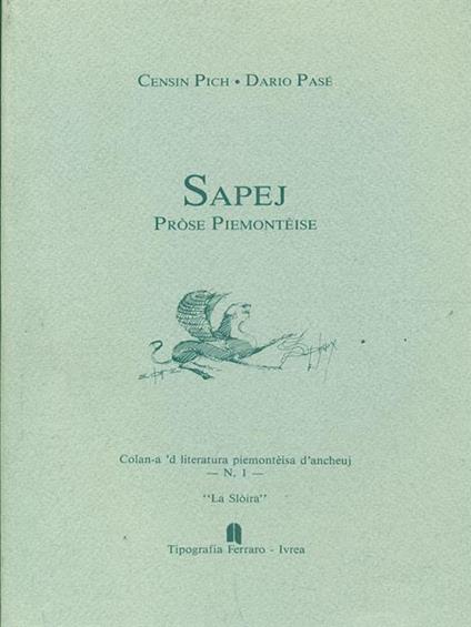 Sapej prose piemonteise - copertina