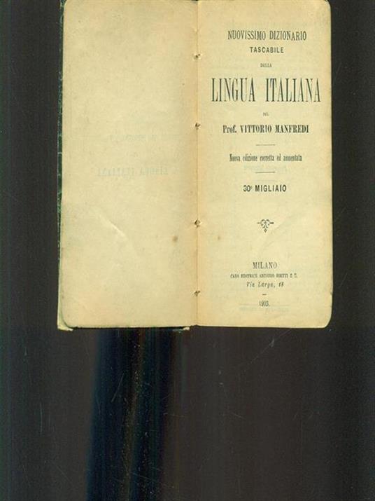 Nuovissimo dizionario tascabile della lingua italiana - Valerio Massimo Manfredi - copertina