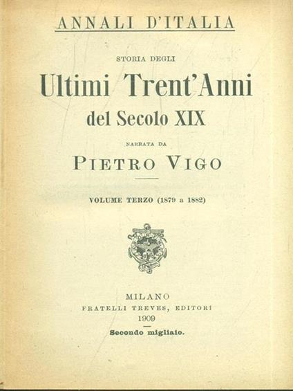 L' Italia dal 1870 al 1900 - Vol. III - Pietro Vigo - copertina