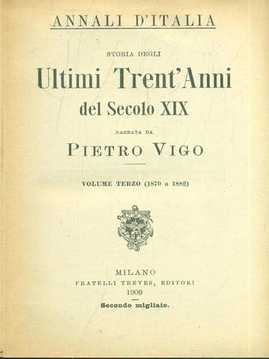 L' Italia dal 1870 al 1900 - Vol. III - Pietro Vigo - copertina