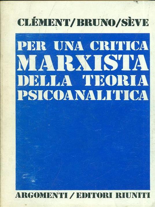 Per una critica marxista della teoria psicoanalitica - copertina