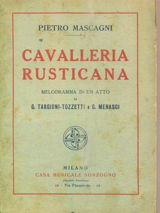 Cavalleria rusticana - Pietro Mascagni - copertina