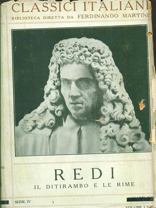 Il ditirambo e le rime - Redi - copertina
