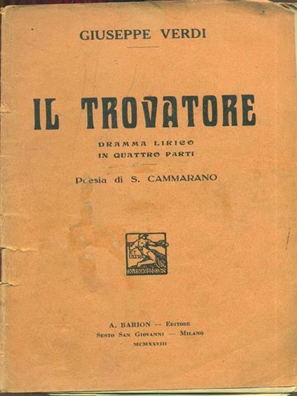 Il trovatore - Giuseppe Verdi - copertina
