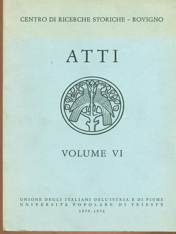 Atti del centro ricerche storiche vol. VI