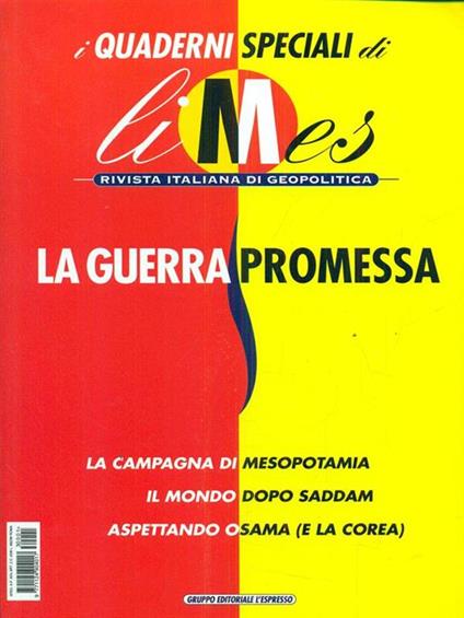 I quaderni speciali di Limes. La guerra promessa - copertina