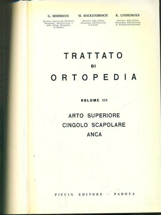 Trattato di ortopedia vol III - copertina