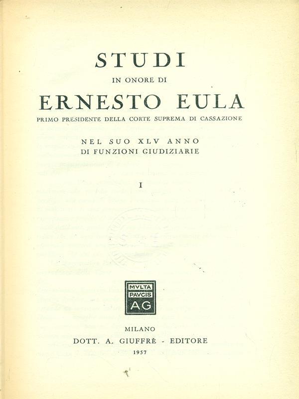 Studi in onore di Ernesto Eula
