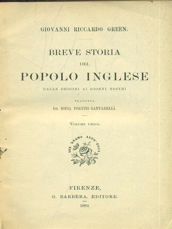 Breve storia del popolo inglese. Volume primo