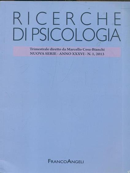 Ricerche di psicologia N. 1 2013 - copertina