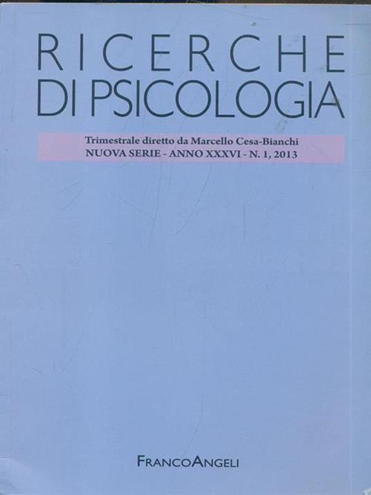 Ricerche di psicologia N. 1 2013 - copertina