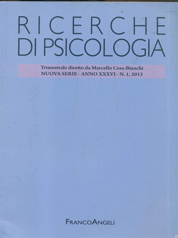 Ricerche di psicologia N. 1 2013