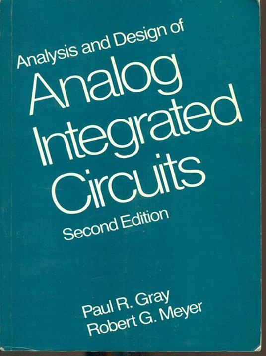 Analysis and design of analog integrated circuits - copertina