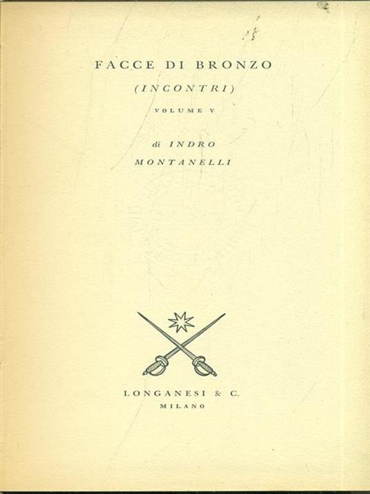 Facce di bronzo - Indro Montanelli - copertina